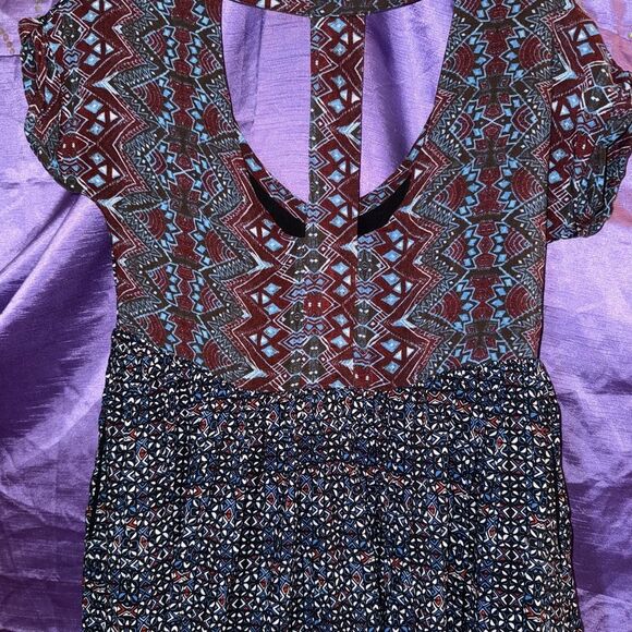 Free People XS Hippie Boho Top Aztec patterned - Picture 6 of 7